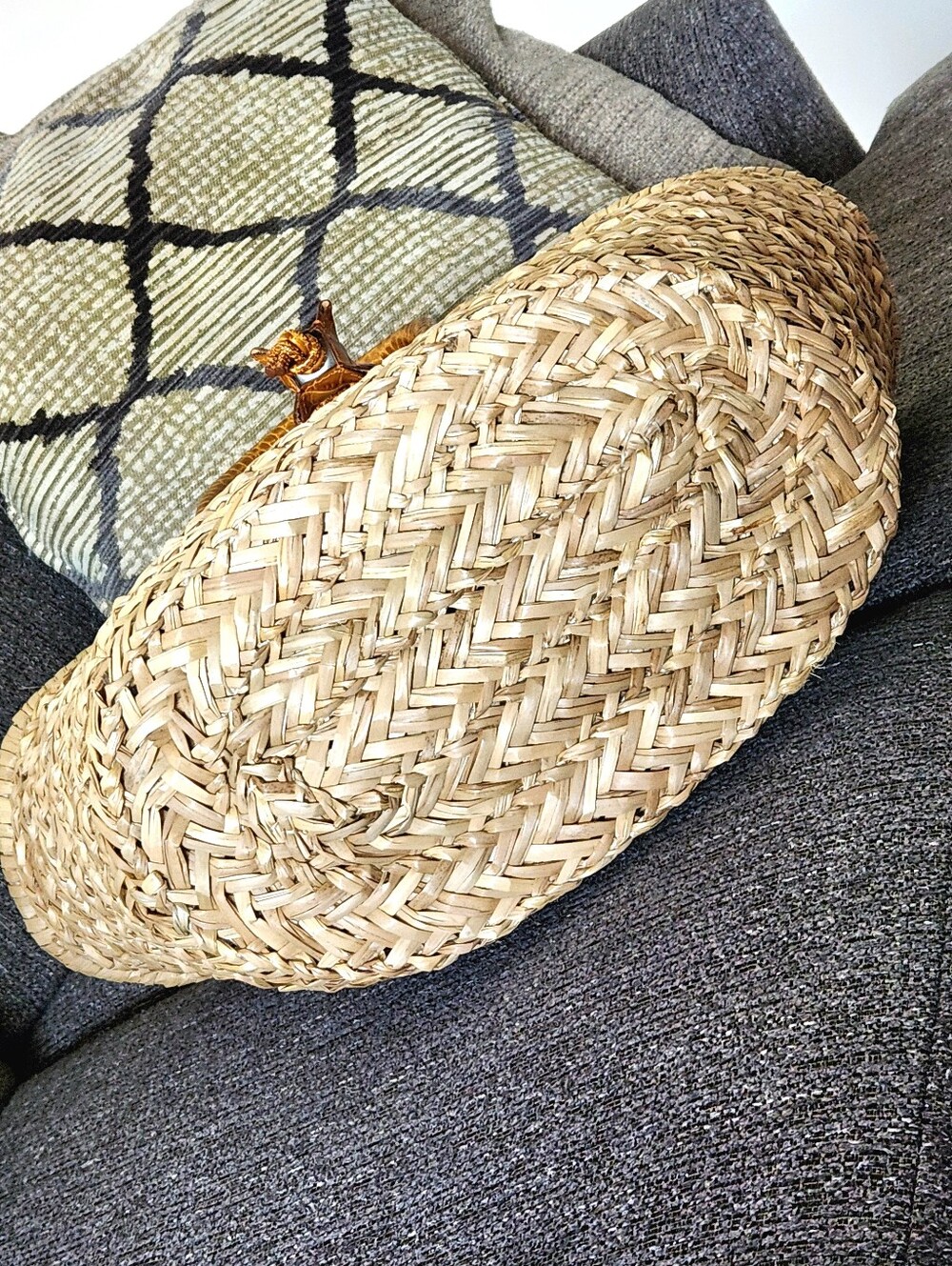 🌞Pamela Munson🌞 - Cognac Beach & Town Woven Seagrass Tote Bag - Picture 5 of 12